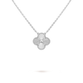 [Camiery] VA CLOVER 15MM LASER WHITE GOLD NECKLACE
