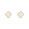 [Camiery] VA CLOVER 1 MOTIFS WHITE MOP GOLD EARRINGS