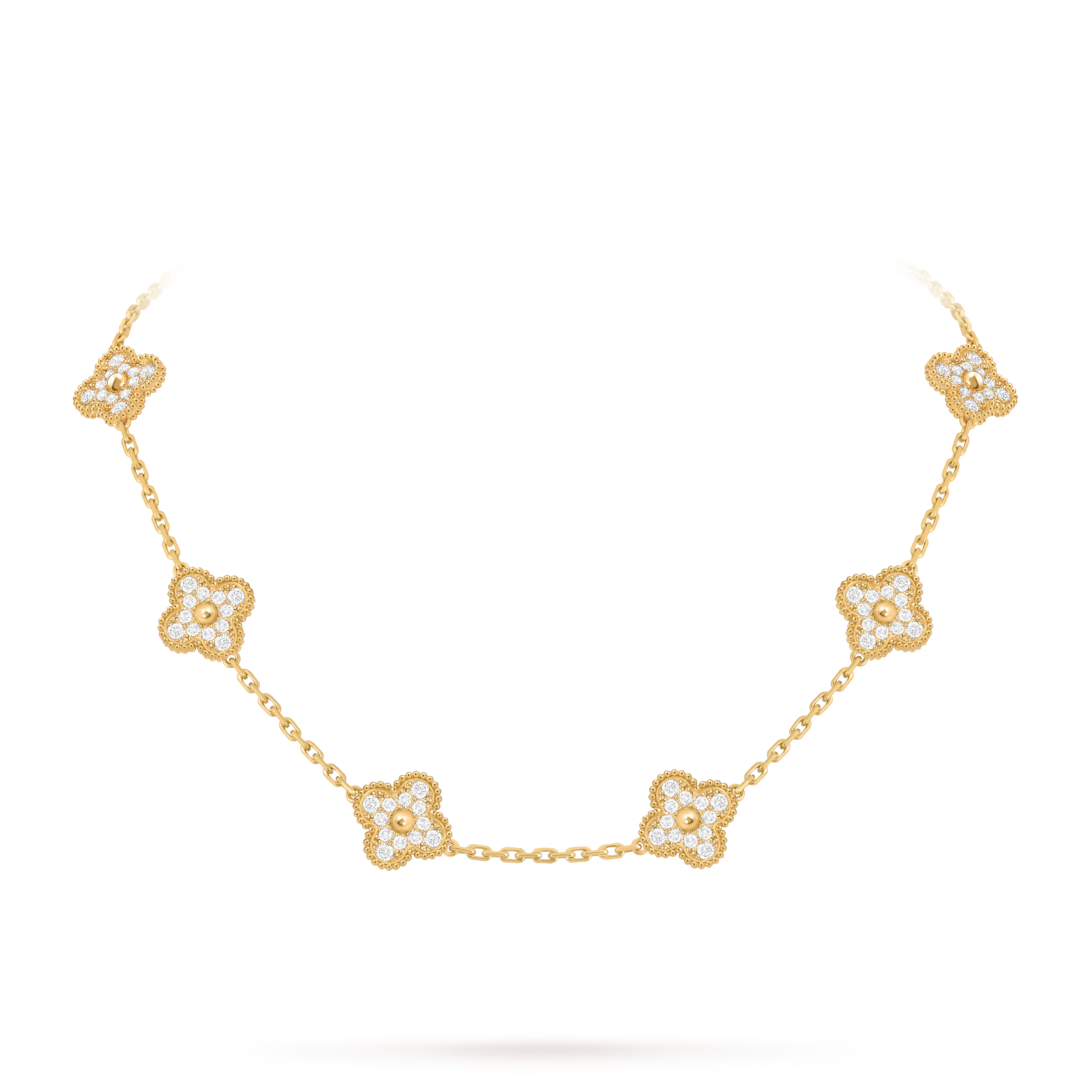 [Camiery] VA CLOVER 10 MOTIFS DIAMOND GOLD NECKLACE