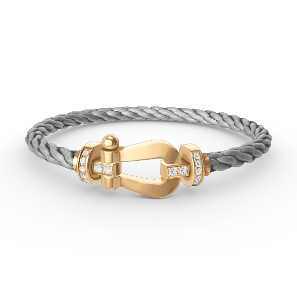 [CLOVER JEWELRY]FORCE LARGE HORSESHOE HALF DIAMOND BRACELET GOLD