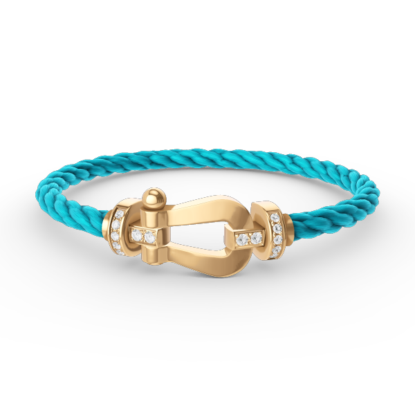 [CLOVER JEWELRY]FORCE LARGE HORSESHOE HALF DIAMOND BRACELET GOLD
