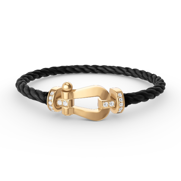 [CLOVER JEWELRY]FORCE LARGE HORSESHOE HALF DIAMOND BRACELET GOLD
