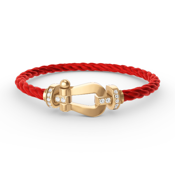 [CLOVER JEWELRY]FORCE LARGE HORSESHOE HALF DIAMOND BRACELET GOLD