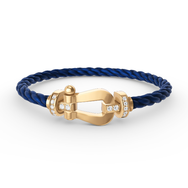[CLOVER JEWELRY]FORCE LARGE HORSESHOE HALF DIAMOND BRACELET GOLD