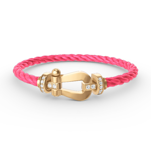 [CLOVER JEWELRY]FORCE LARGE HORSESHOE HALF DIAMOND BRACELET GOLD