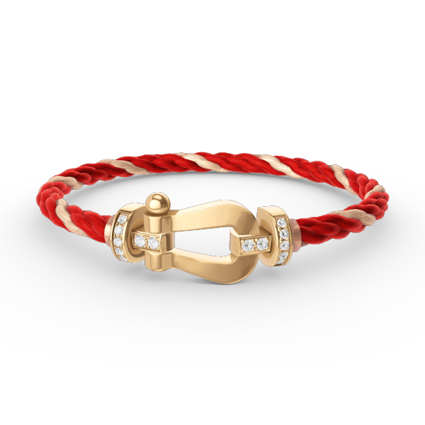 [CLOVER JEWELRY]FORCE LARGE HORSESHOE HALF DIAMOND BRACELET GOLD