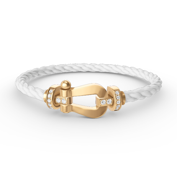 [CLOVER JEWELRY]FORCE LARGE HORSESHOE HALF DIAMOND BRACELET GOLD