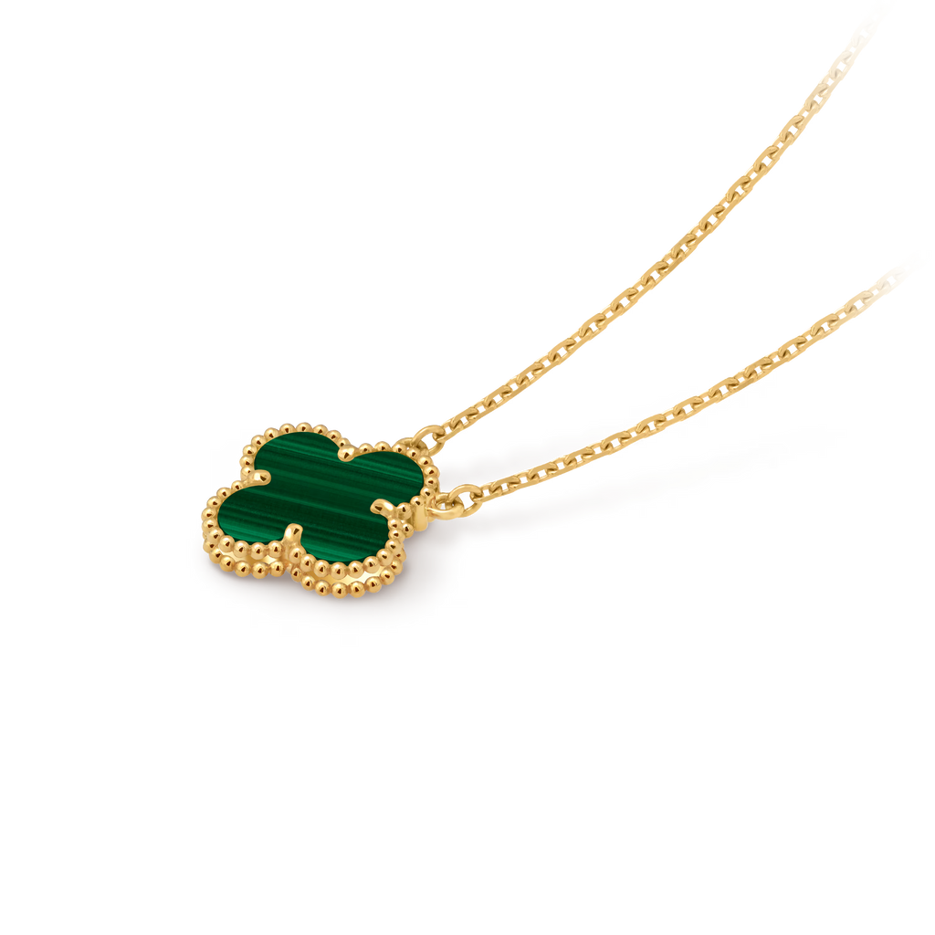 [Camiery] VA CLOVER 15MM MALACHITE GOLD NECKLACE