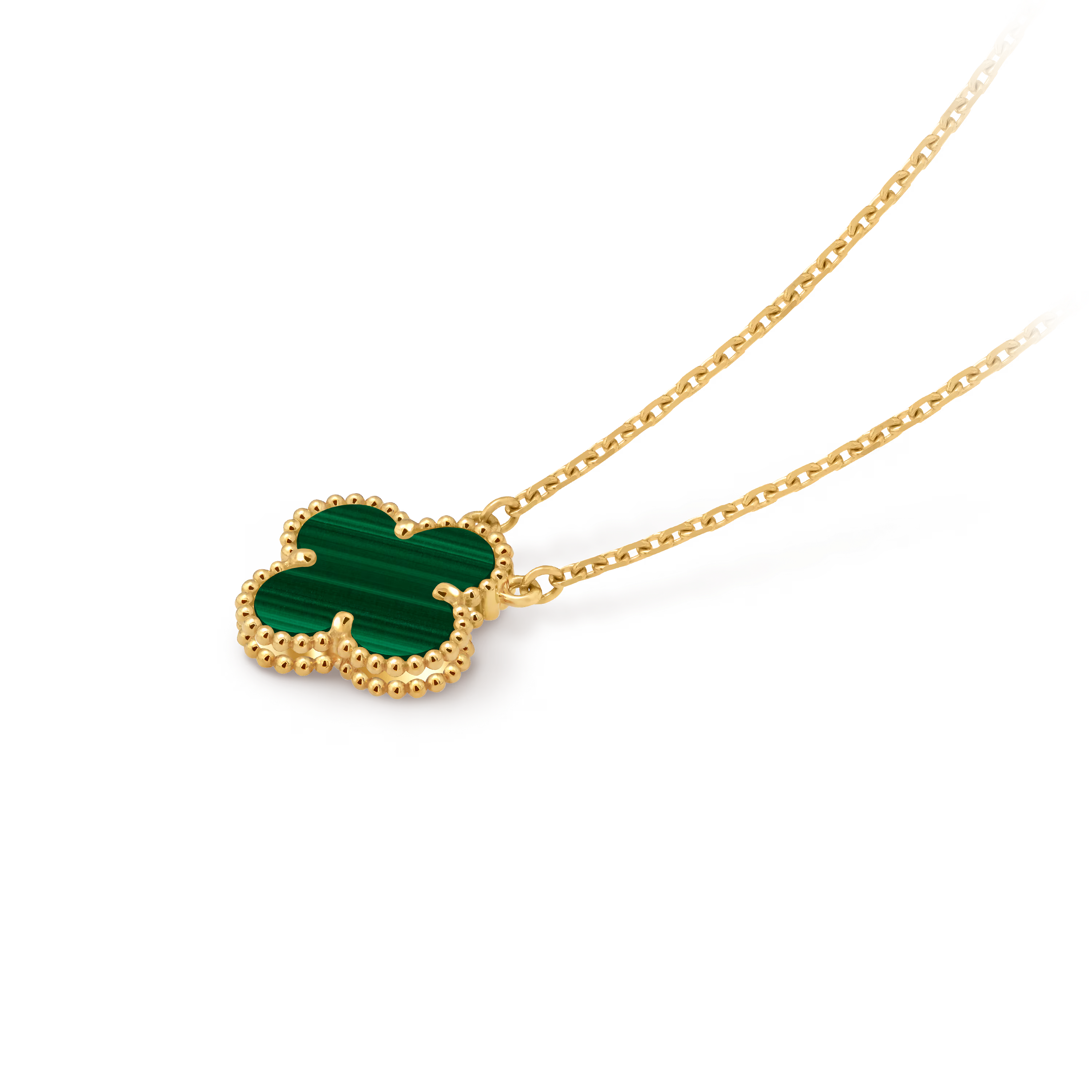 [Camiery] VA CLOVER 15MM MALACHITE GOLD NECKLACE