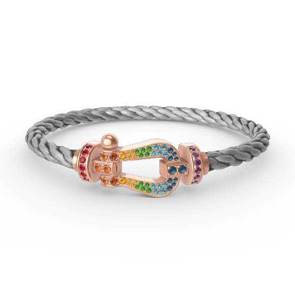 [CLOVER JEWELRY]FORCE LARGE HORSESHOE  COLORED DIAMOND BRACELET ROSE GOLD
