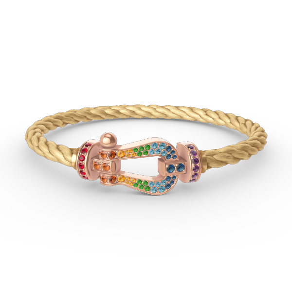 [CLOVER JEWELRY]FORCE LARGE HORSESHOE  COLORED DIAMOND BRACELET ROSE GOLD