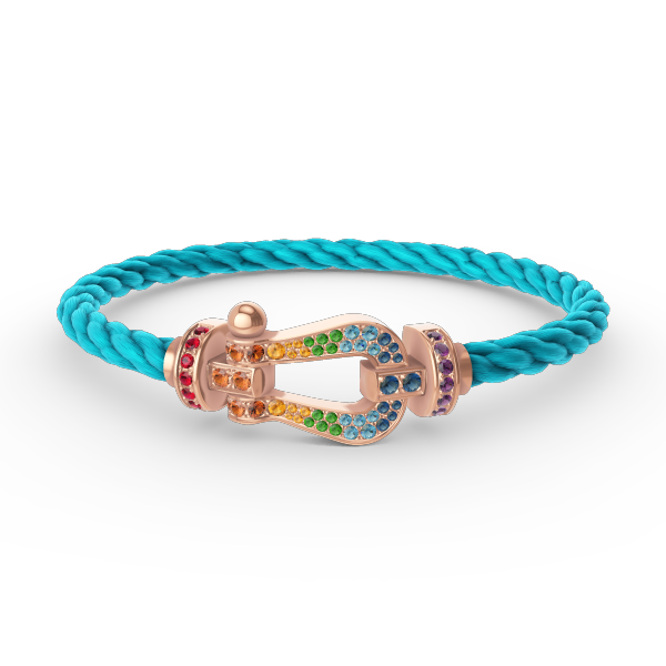 [CLOVER JEWELRY]FORCE LARGE HORSESHOE  COLORED DIAMOND BRACELET ROSE GOLD