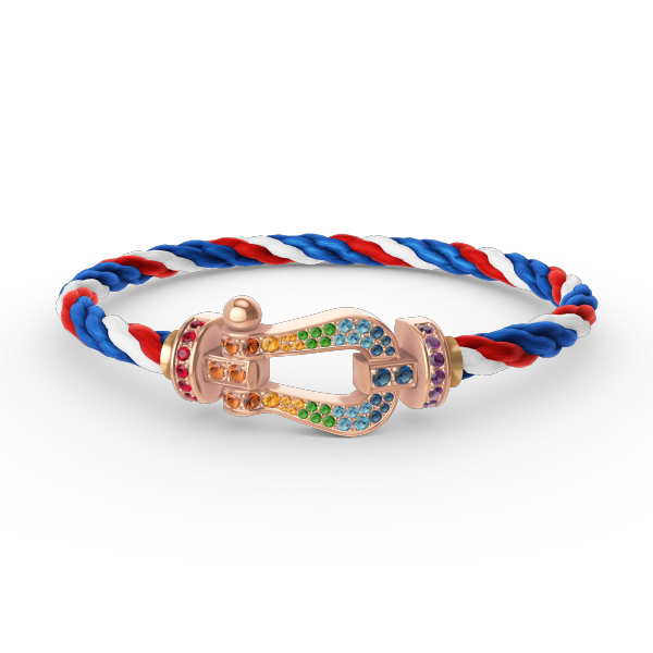 [CLOVER JEWELRY]FORCE LARGE HORSESHOE  COLORED DIAMOND BRACELET ROSE GOLD