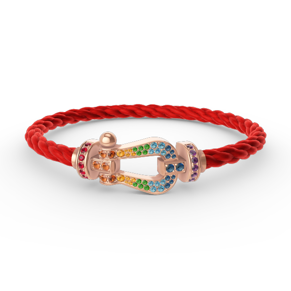 [CLOVER JEWELRY]FORCE LARGE HORSESHOE  COLORED DIAMOND BRACELET ROSE GOLD