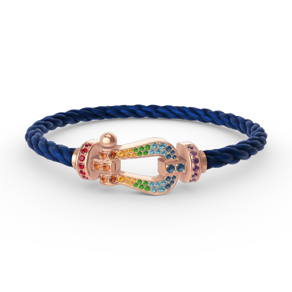 [CLOVER JEWELRY]FORCE LARGE HORSESHOE  COLORED DIAMOND BRACELET ROSE GOLD