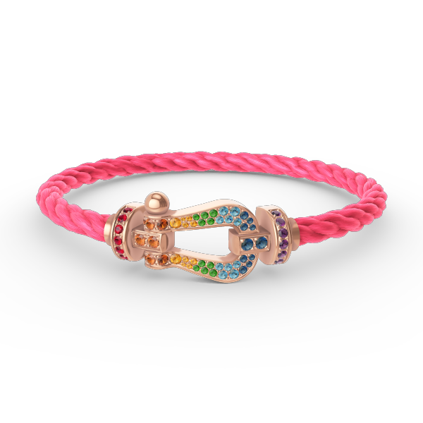 [CLOVER JEWELRY]FORCE LARGE HORSESHOE  COLORED DIAMOND BRACELET ROSE GOLD