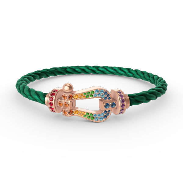 [CLOVER JEWELRY]FORCE LARGE HORSESHOE  COLORED DIAMOND BRACELET ROSE GOLD