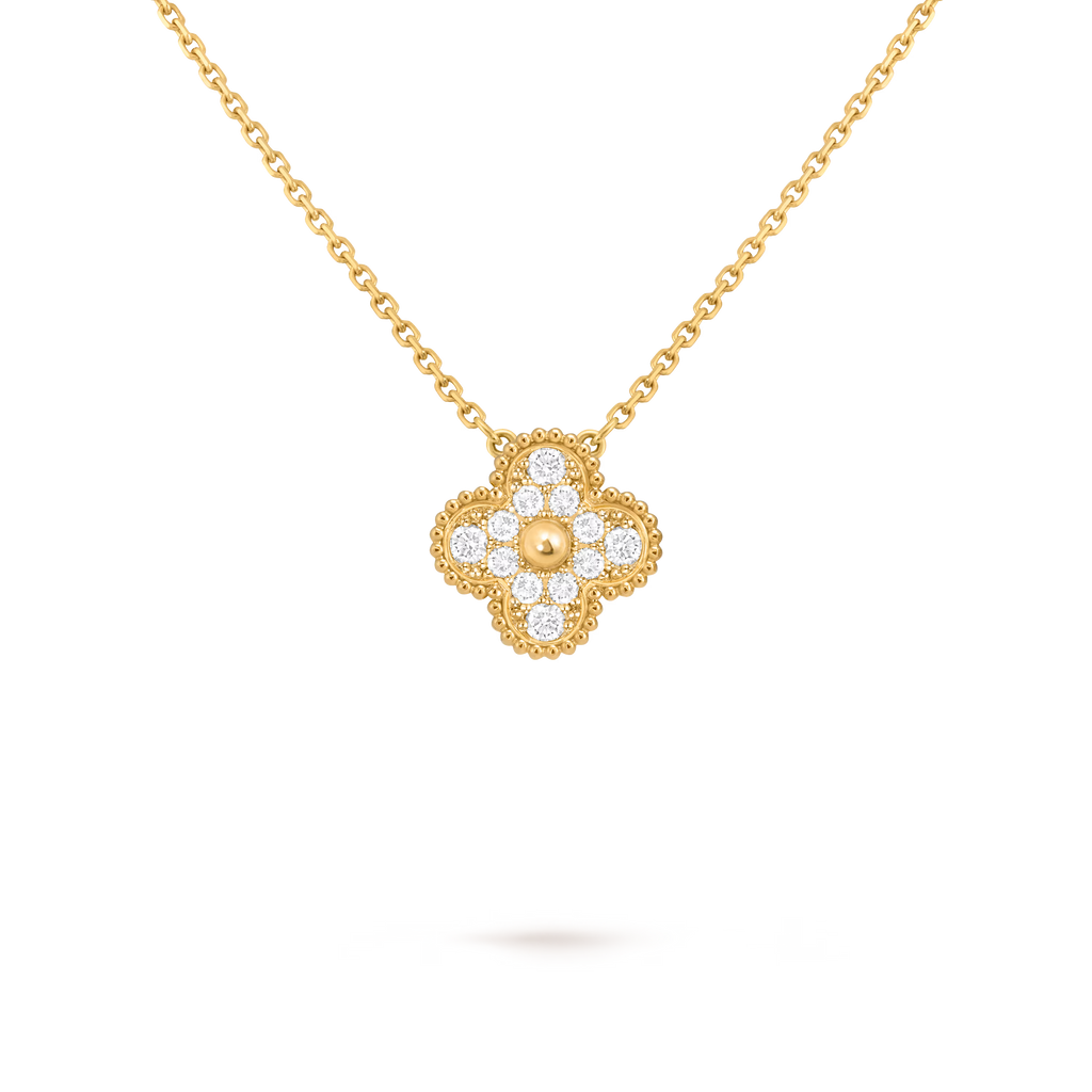 [Camiery] VA CLOVER 15MM DIAMOND GOLD NECKLACE