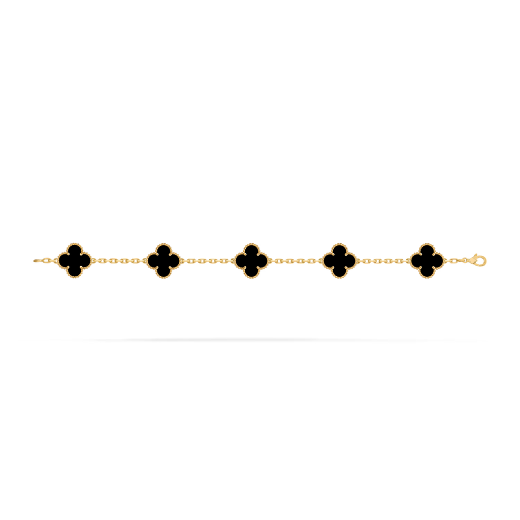 [Camiery] VA CLOVER 5 MOTIFS ONYX BRACELET