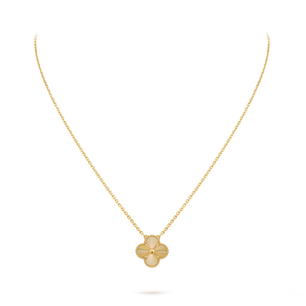 [Camiery] VA CLOVER 15MM LASER GOLD NECKLACE