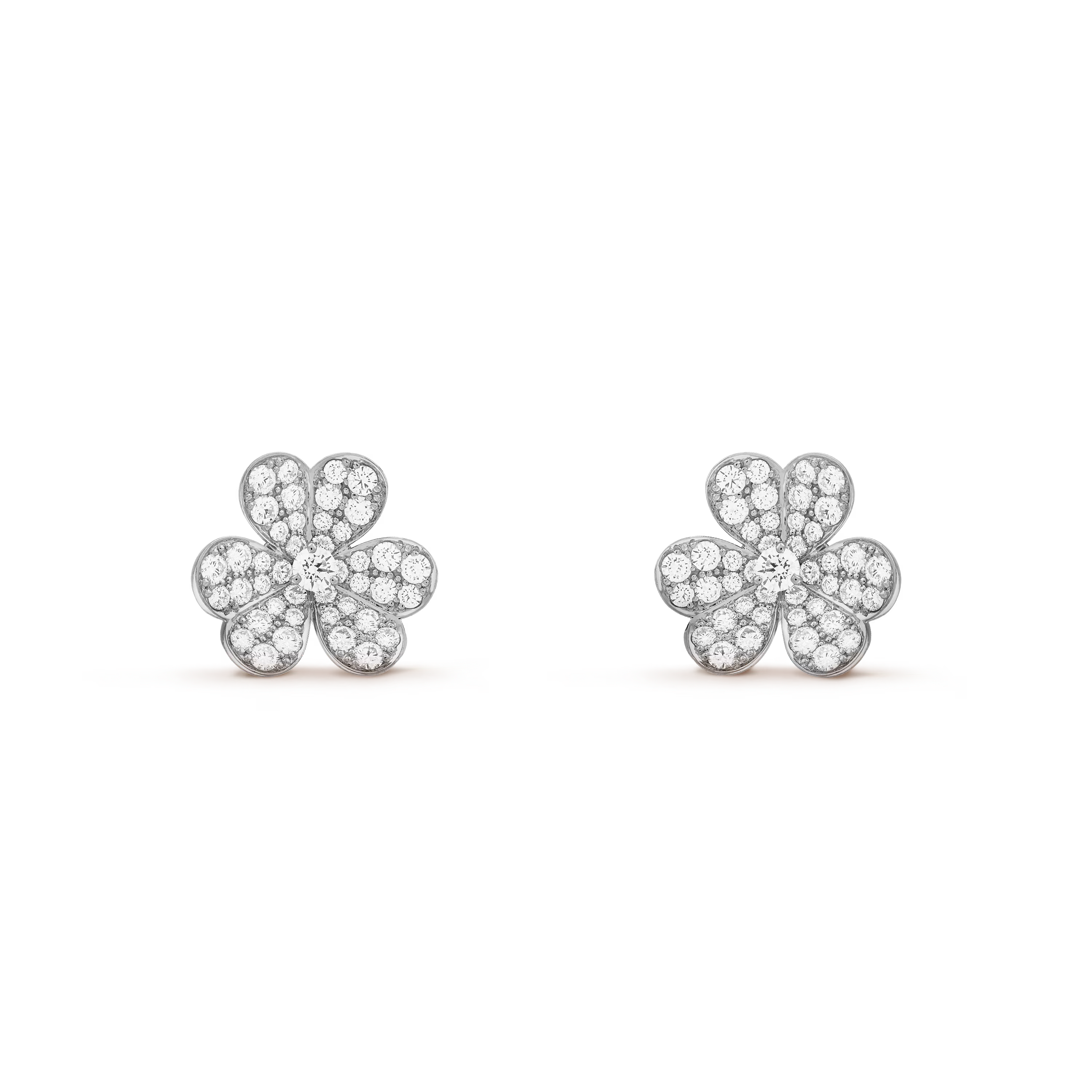 [Camiery] VA CLOVER COMOS DIAMOND WHITE GOLD EARRINGS