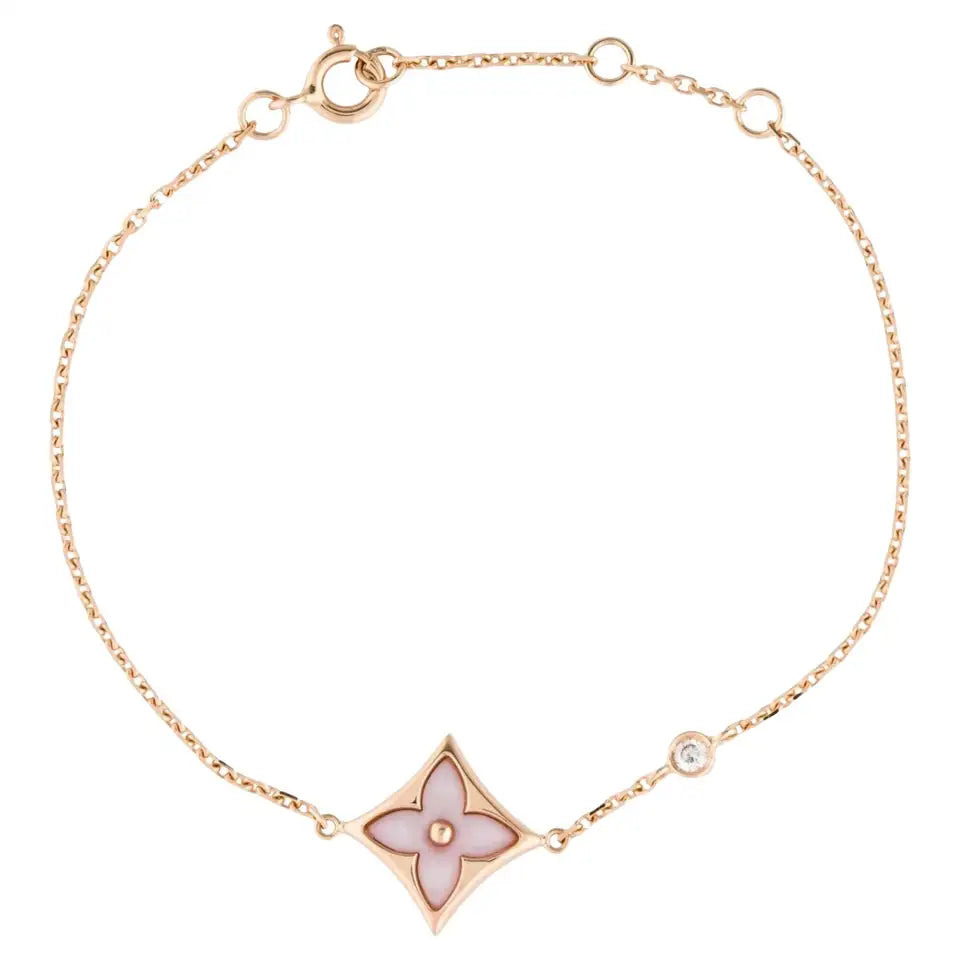[CLOVER JEWELRY]STAR 1 DIAMOND PINK GOLD BRACELET