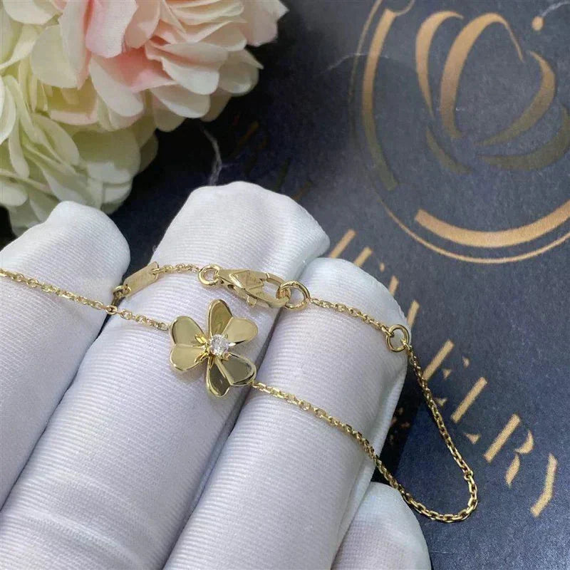 [Camiery]FRIVOLE GOLD FLOWER PINK MALACHITE BRACELET