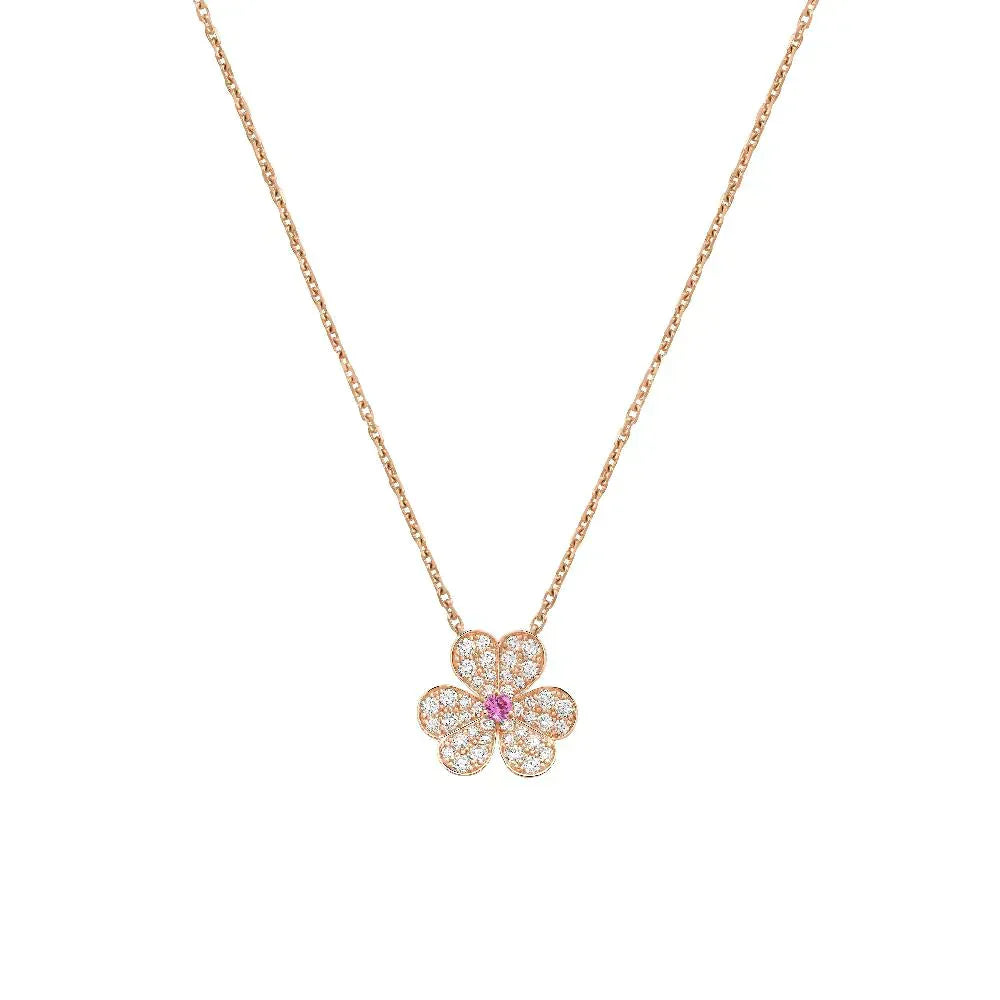 [Camiery]FRIVOLE ROSE GOLD FLOWER DIAMOND NECKLACE