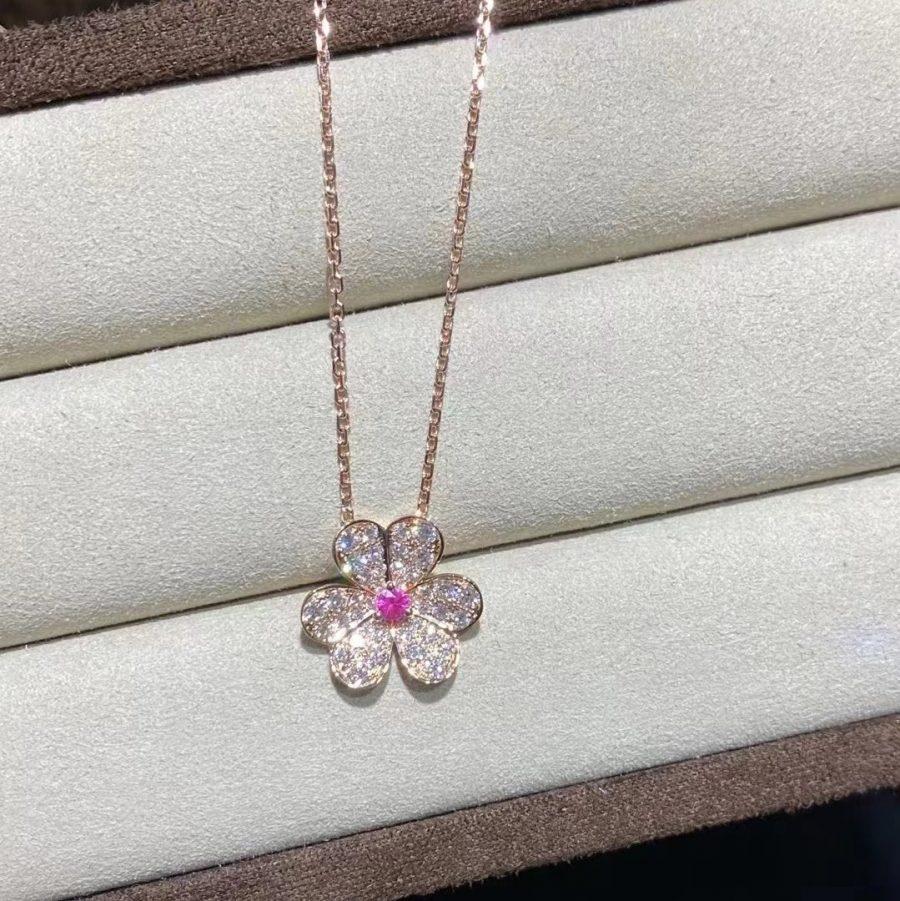 [Camiery]FRIVOLE ROSE GOLD FLOWER DIAMOND NECKLACE