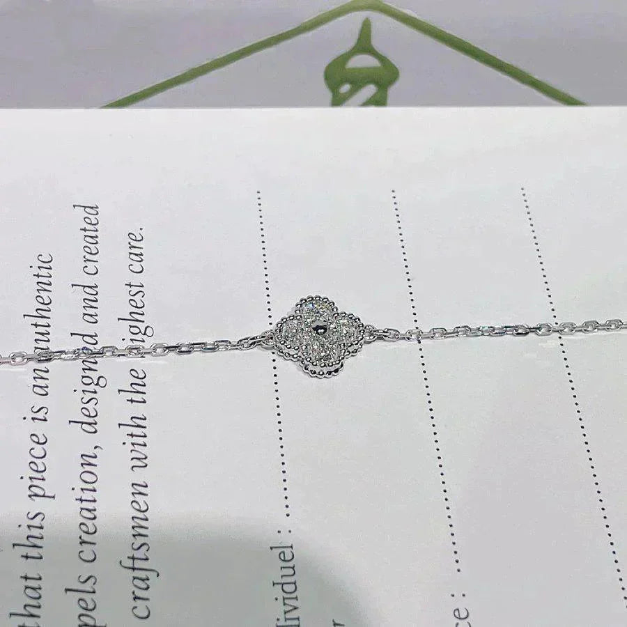 [Camiery]CLOVER  SINGLE FLOWER BRACELET SILVER