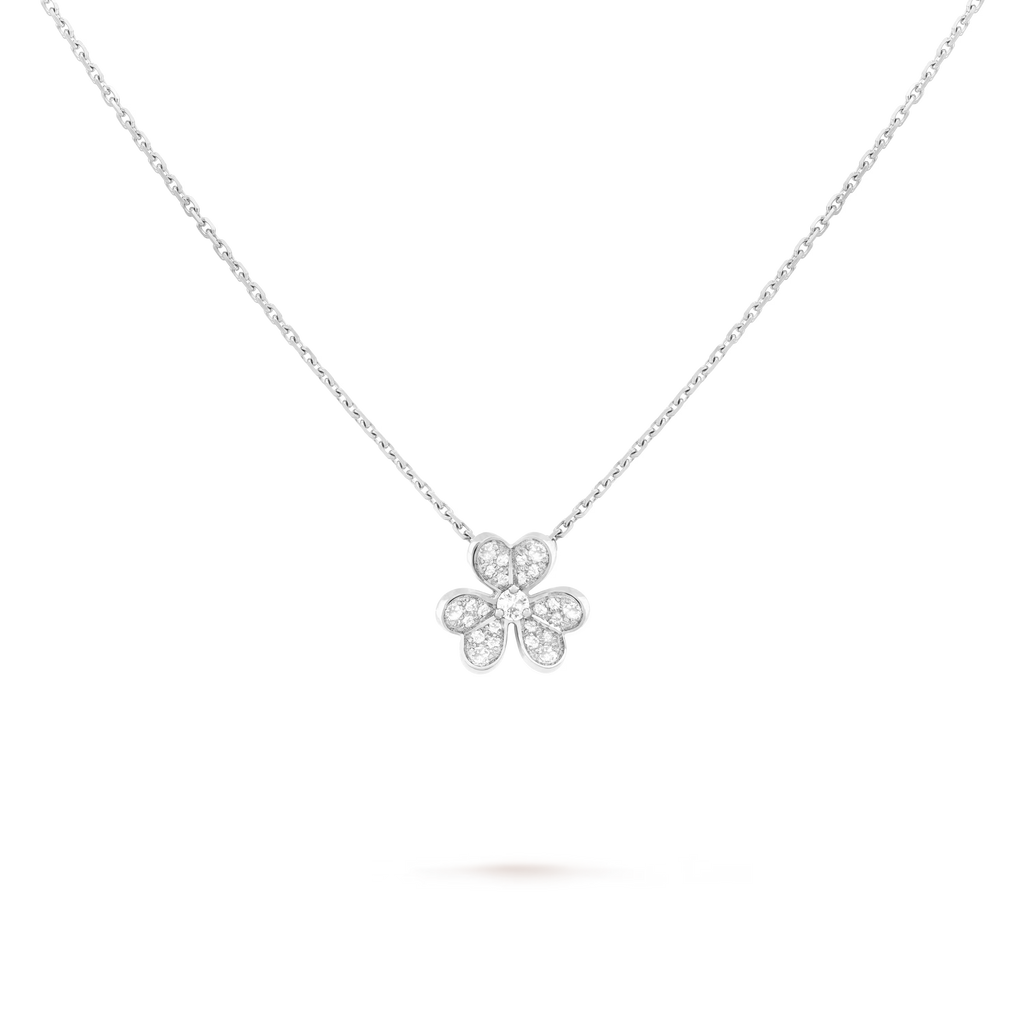 [Camiery] VA CLOVER DIAMOND WHITE GOLD NECKLACE