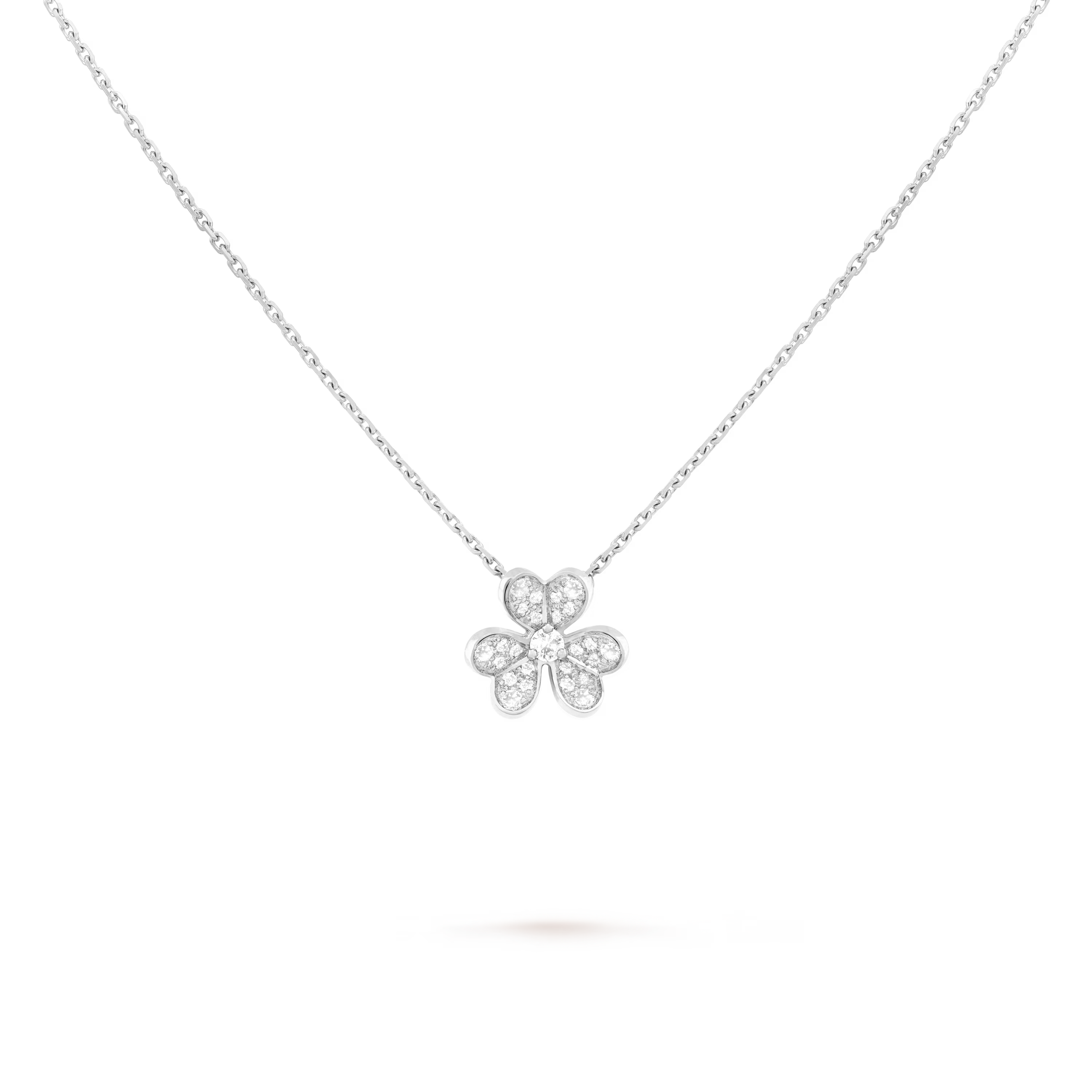 [Camiery] VA CLOVER DIAMOND WHITE GOLD NECKLACE