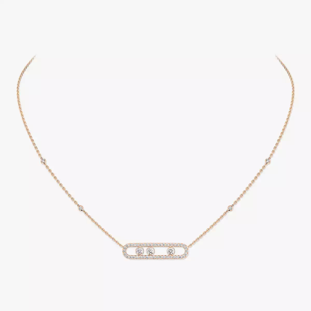 [Camiery] Move Pave_ Rose Gold Diamond Necklace