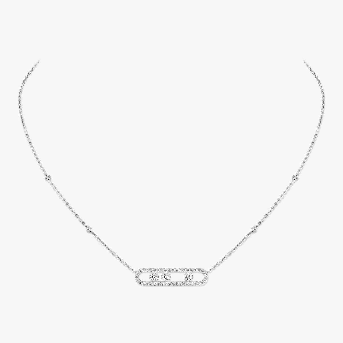 [Camiery] Move Pave_ Rose Gold Diamond Necklace