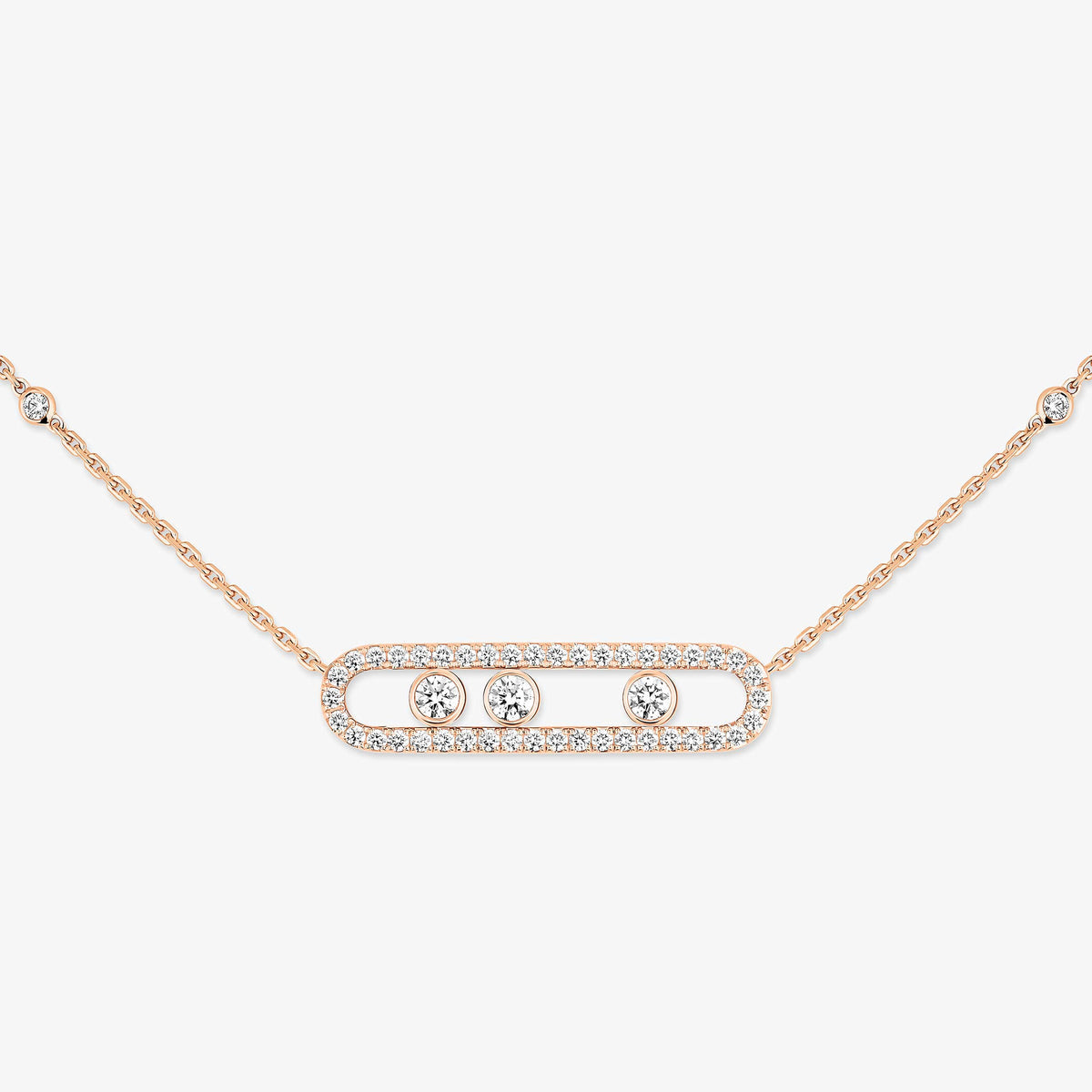 [Camiery] Move Pave_ Rose Gold Diamond Necklace