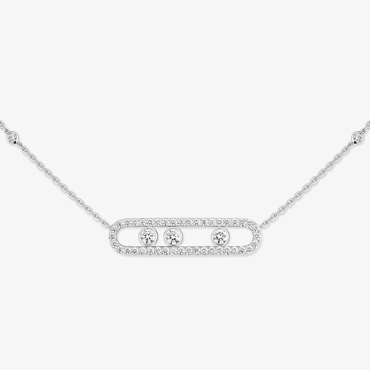 [Camiery] Move Pave_ Rose Gold Diamond Necklace
