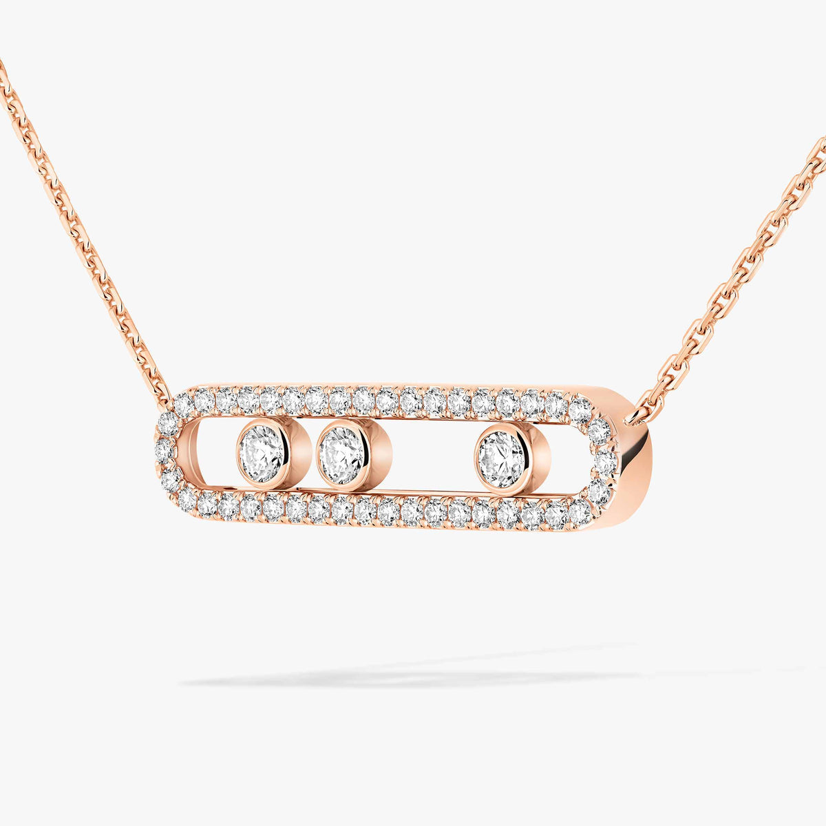 [Camiery] Move Pave_ Rose Gold Diamond Necklace