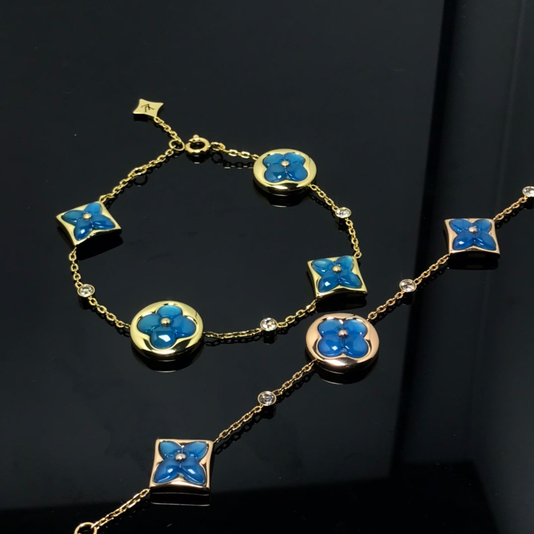 [CLOVER JEWELRY]STAR AND SUN 4 MOTIF BLUE BRACELET