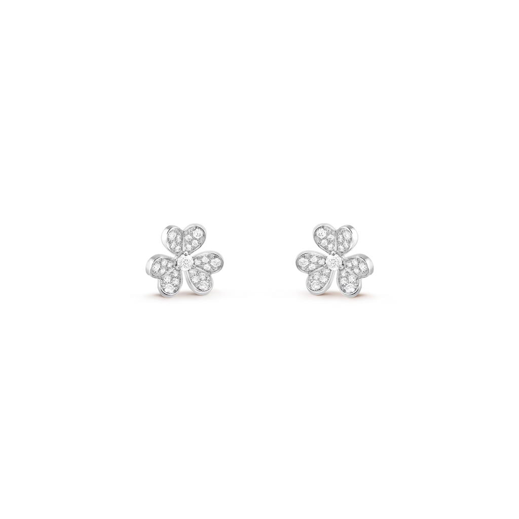 [Camiery] VA FRIVOLE WHITE GOLD FLOWER DIAMOND EARRINGS