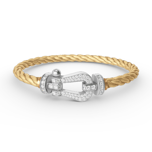[CLOVER JEWELRY]FORCE LARGE HORSESHOE FULL DIAMOND BRACELET SILVER