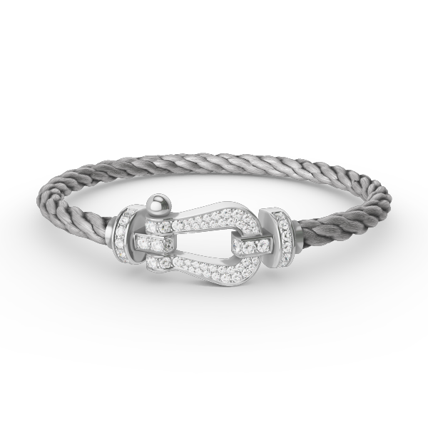 [CLOVER JEWELRY]FORCE LARGE HORSESHOE FULL DIAMOND BRACELET SILVER
