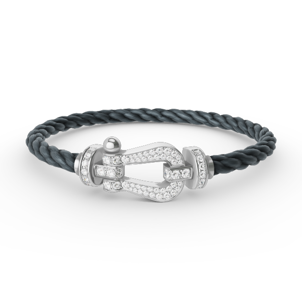 [CLOVER JEWELRY]FORCE LARGE HORSESHOE FULL DIAMOND BRACELET SILVER