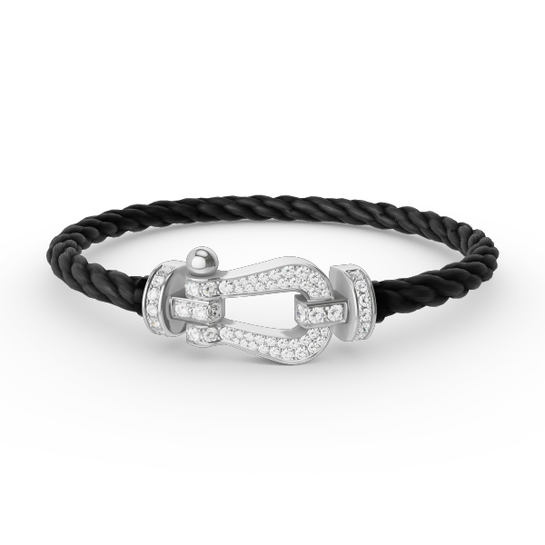 [CLOVER JEWELRY]FORCE LARGE HORSESHOE FULL DIAMOND BRACELET SILVER