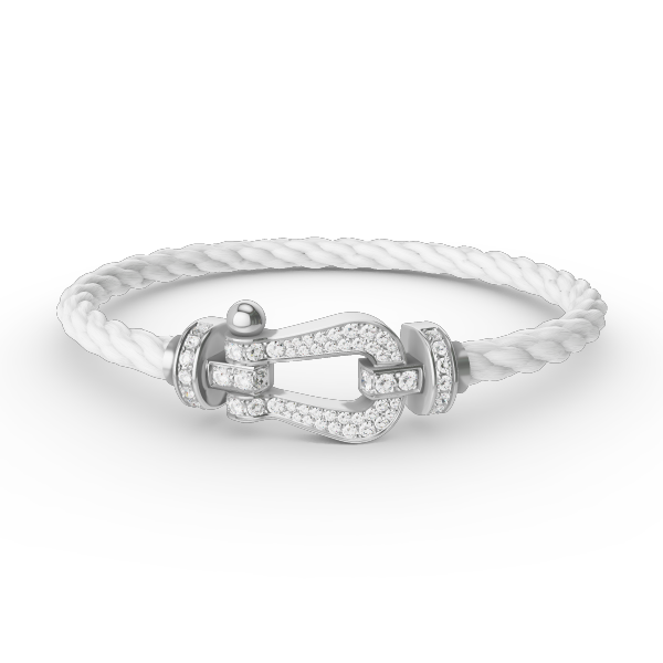 [CLOVER JEWELRY]FORCE LARGE HORSESHOE FULL DIAMOND BRACELET SILVER