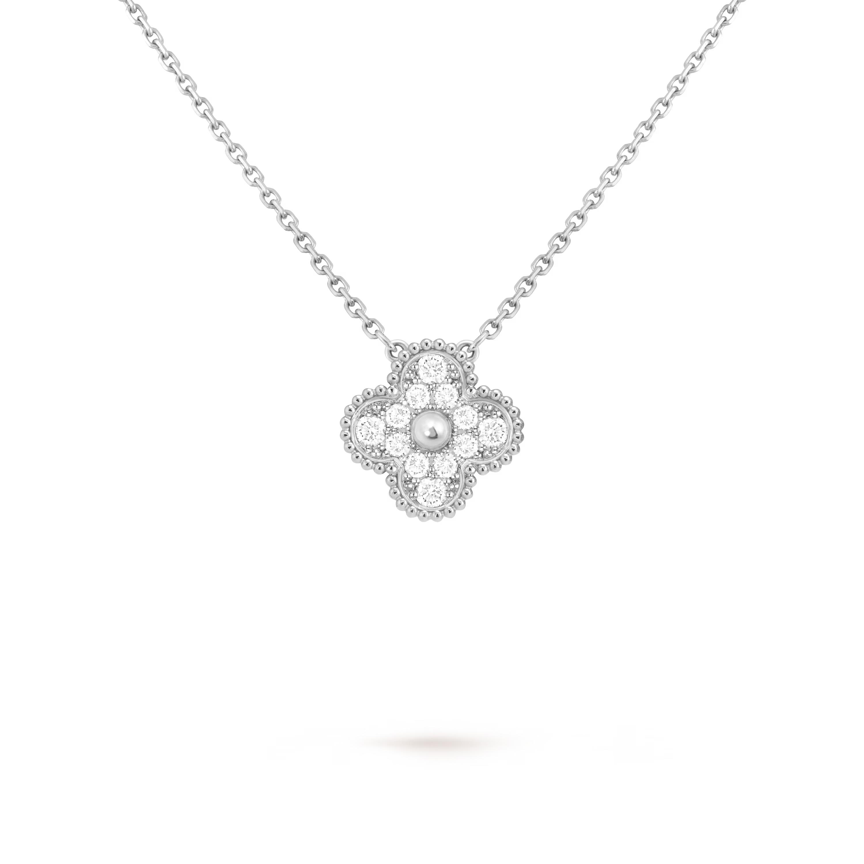 [Camiery] VA CLOVER 15MM DIAMOND WHITE GOLD NECKLACE