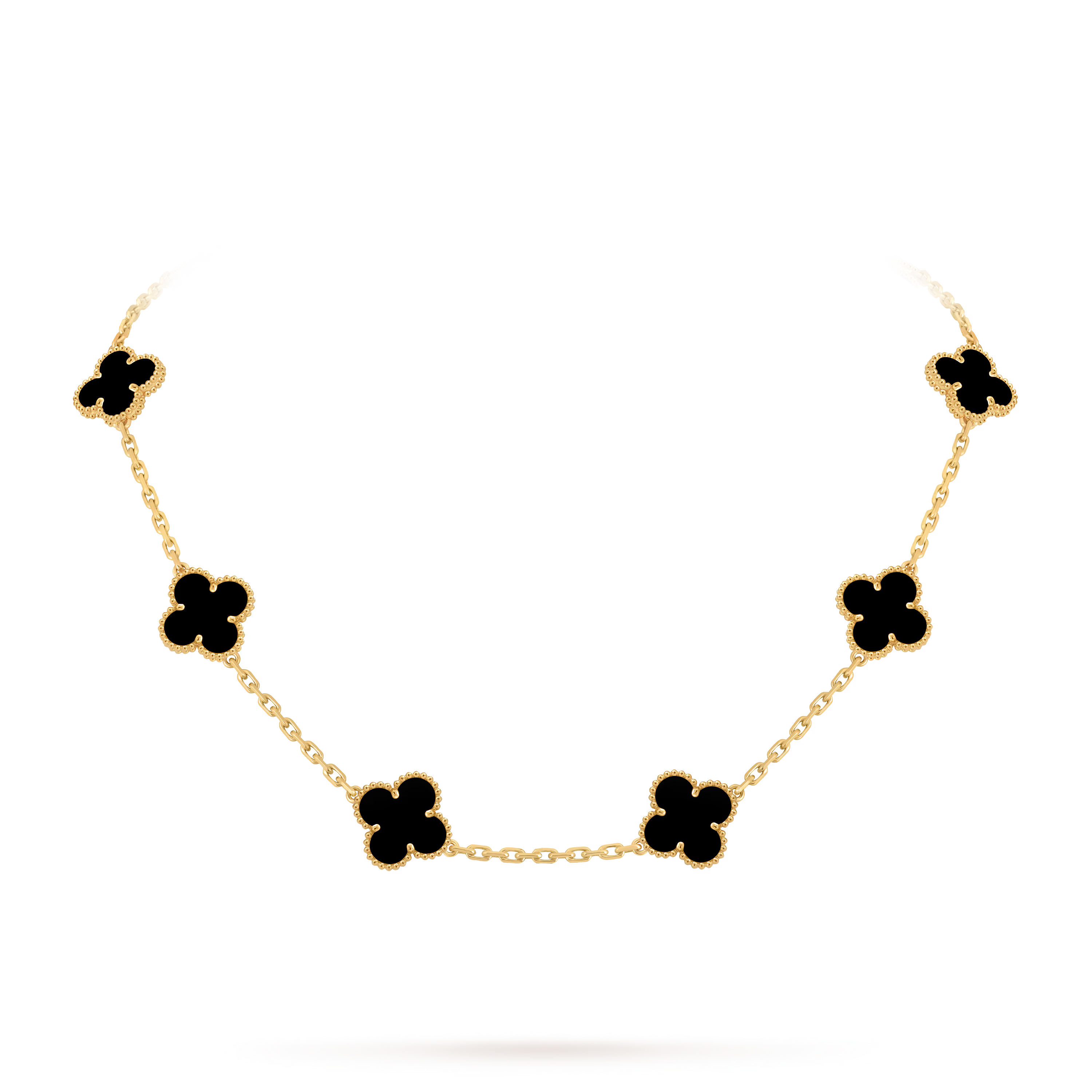 [Camiery] VA CLOVER 10 MOTIFS ONYX NECKLACE